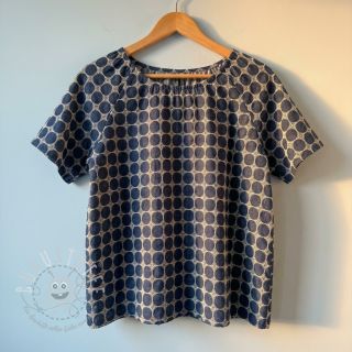 Baumwollstoff JEANS Circles dark blue