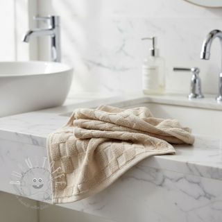 Kuschelfrottee Checks sand