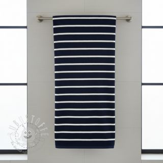 Kuschelfrottee YARN DYED Stripe BIG dark blue