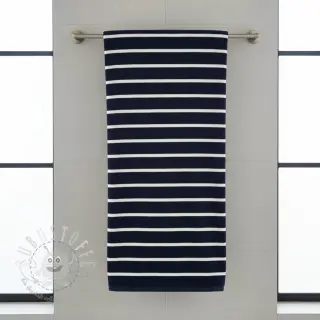 Kuschelfrottee YARN DYED Stripe BIG dark blue