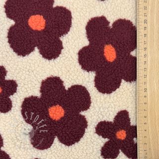 Mantelstoff TEDDY JACQUARD Flowers beige