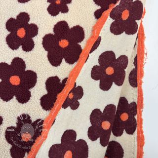 Mantelstoff TEDDY JACQUARD Flowers beige