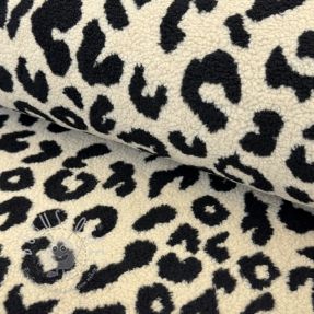 Mantelstoff TEDDY JACQUARD Animal skin black