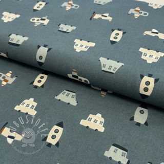 Baumwollstoff Vehicles petrol