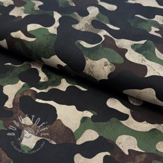 Baumwollstoff Camouflage green digital print