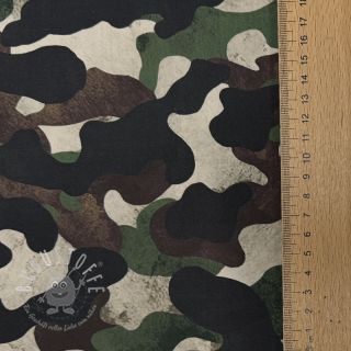 Baumwollstoff Camouflage green digital print