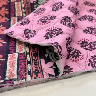 Baumwollstoff VOILE STEPPED Daria flower aubergine digital print