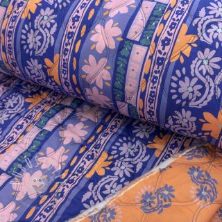 Baumwollstoff VOILE STEPPED Daria flower purple digital print