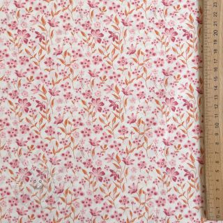 Baumwollstoff Fine flowers pink