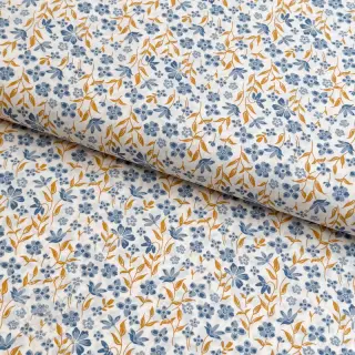 Baumwollstoff Fine flowers blue