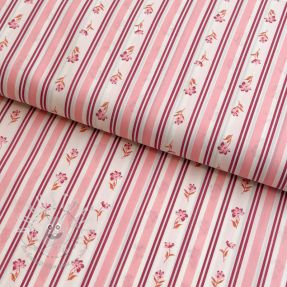 Baumwollstoff Fine flowers STRIPE pink