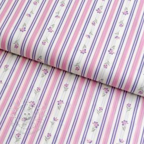 Baumwollstoff Fine flowers STRIPE purple