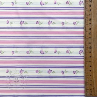 Baumwollstoff Fine flowers STRIPE purple
