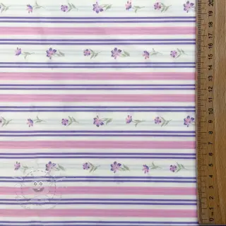 Baumwollstoff Fine flowers STRIPE purple