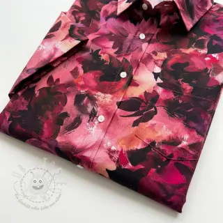 Baumwollstoff SATIN Zurie flower digital print
