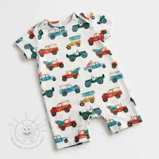 Baumwollstoff Cars white digital print