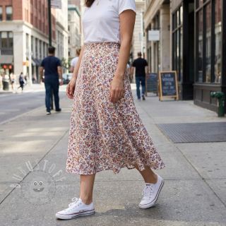 Baumwollstoff Simie flowers offwhite digital print