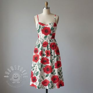 Baumwollstoff Poppy offwhite digital print