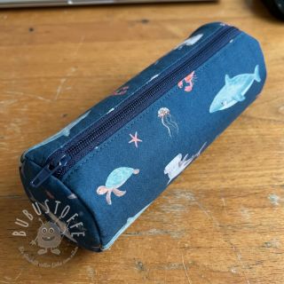 Baumwollstoff Sea life petrol digital print