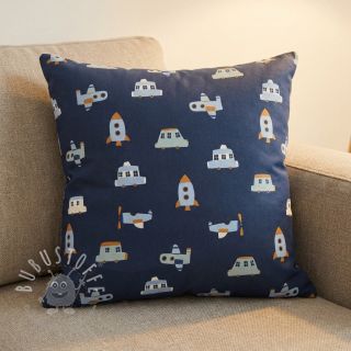 Baumwollstoff Vehicles navy