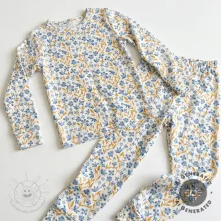 Baumwollstoff Fine flowers blue