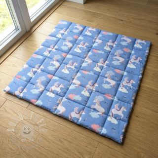 Baumwollstoff Unicorns love blue