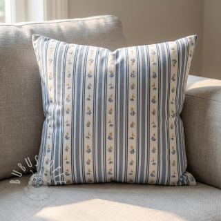 Baumwollstoff Fine flowers STRIPE blue