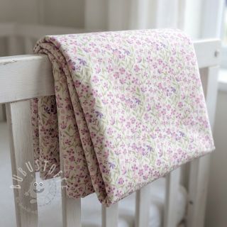 Baumwollstoff Fine flowers purple