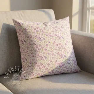 Baumwollstoff Fine flowers purple