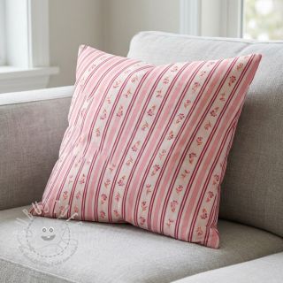Baumwollstoff Fine flowers STRIPE pink