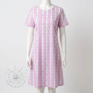 Baumwollstoff Fine flowers STRIPE purple