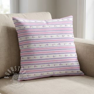 Baumwollstoff Fine flowers STRIPE purple