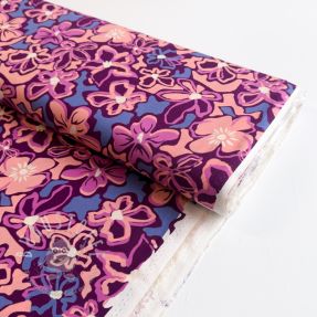 Viskosestoff STRETCH Flowers Junie purple