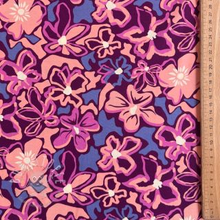 Viskosestoff STRETCH Flowers Junie purple