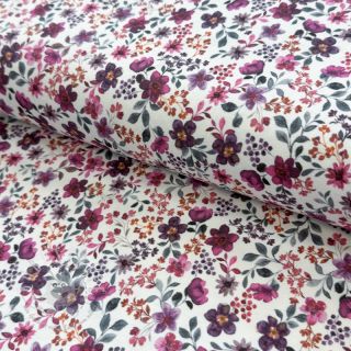 Jersey Flowers fuchsia digital print ORGANIC