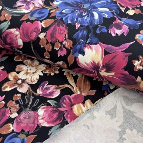 Sweatstoff Flower Luna black digital print