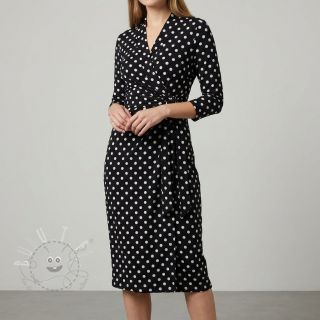 Viskosestoff RADIANCE Polka dot black