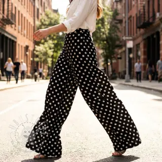 Viskosestoff RADIANCE Polka dot black