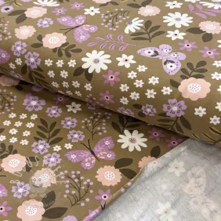 Sweatstoff Flowers Azriel camel