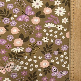 Sweatstoff Flowers Azriel camel