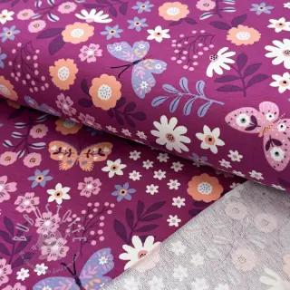 Sweatstoff Flowers Azriel fuchsia