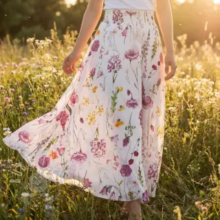 Baumwollstoff VOILE Emily flowers digital print