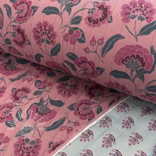 Double gauze/musselin STEPPED Flowers mauve