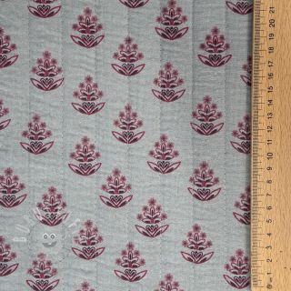 Double gauze/musselin STEPPED Flowers mauve