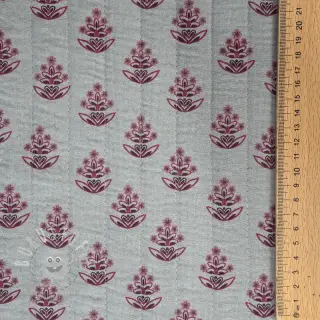 Double gauze/musselin STEPPED Flowers mauve
