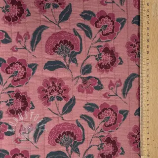 Double gauze/musselin STEPPED Flowers mauve