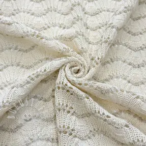 STRICKSTOFF jacquard LUREX ecru