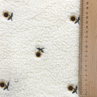 Mantelstoff TEDDY JACQUARD EMBROIDERY Sunflower