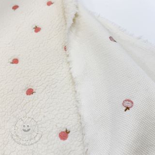 Mantelstoff TEDDY JACQUARD EMBROIDERY Patches