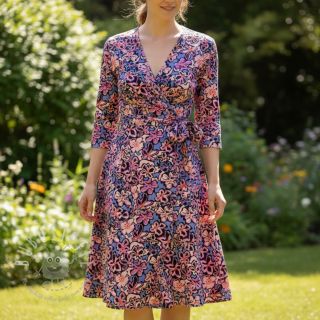 Viskosestoff STRETCH Flowers Junie black